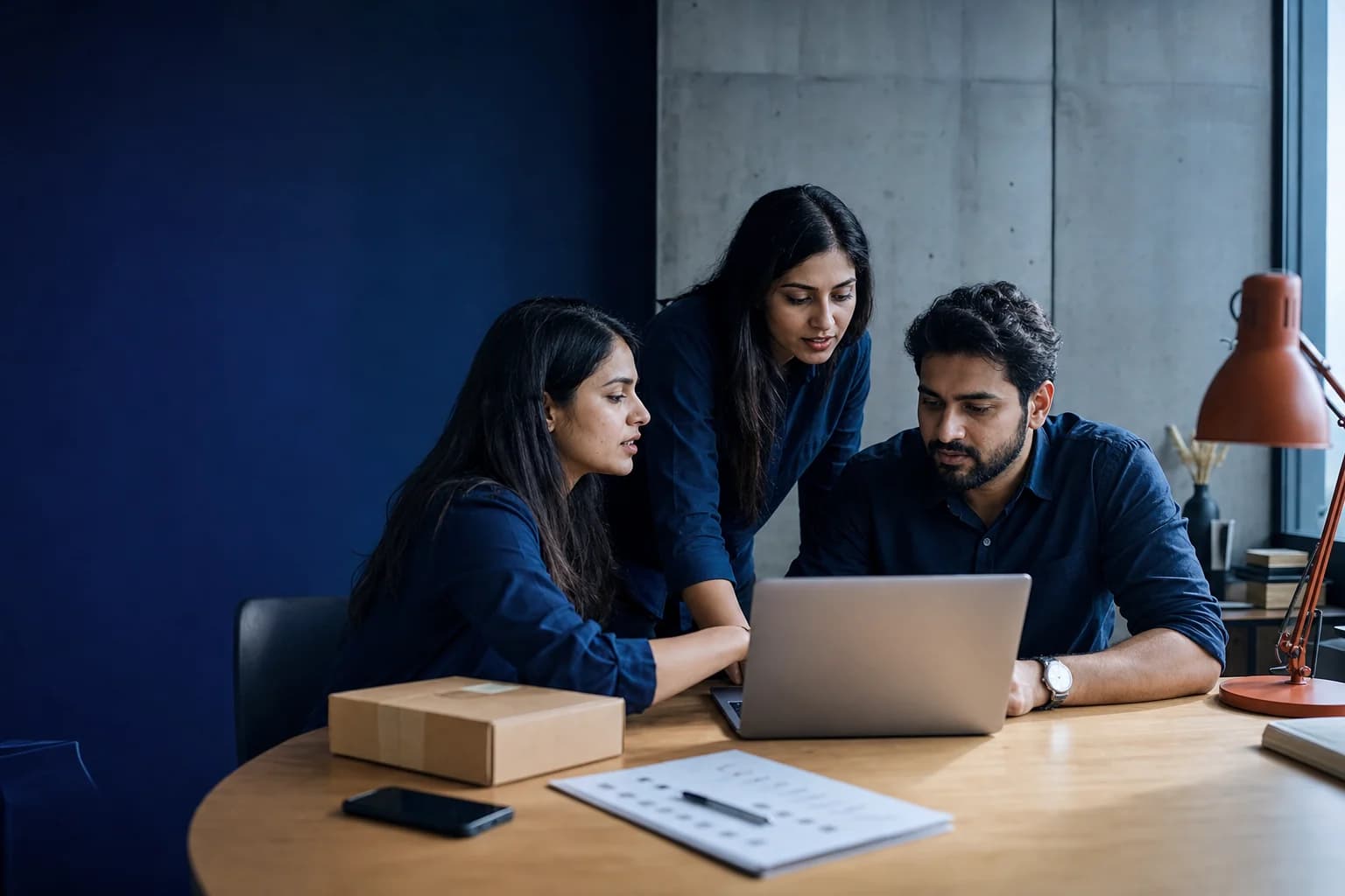 Autonomous commerce team reviewing a client system